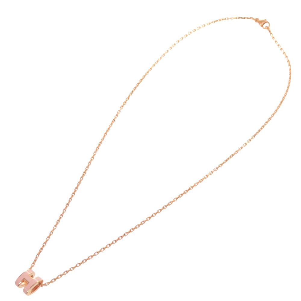 Hermes Pop H Mini Pink Rose Gold Necklace — view 3