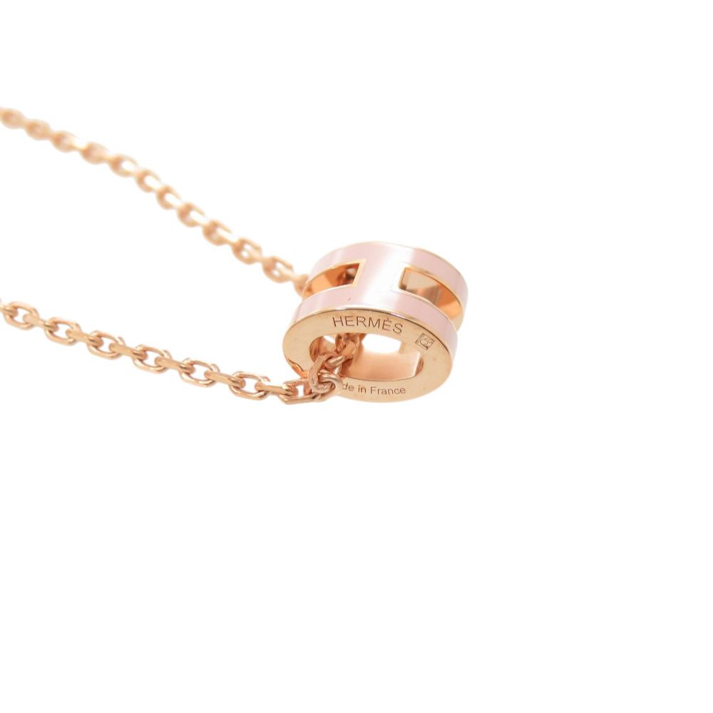 Hermes Pop H Mini Pink Rose Gold Necklace — view 4