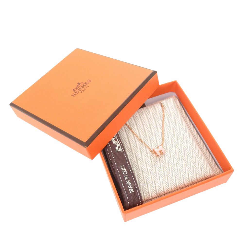 Hermes Pop H Mini Pink Rose Gold Necklace — view 2