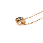 Hermes Pop H Mini Black Rose Gold Necklace — view 4