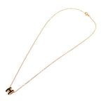 Hermes Pop H Mini Black Rose Gold Necklace — view 3