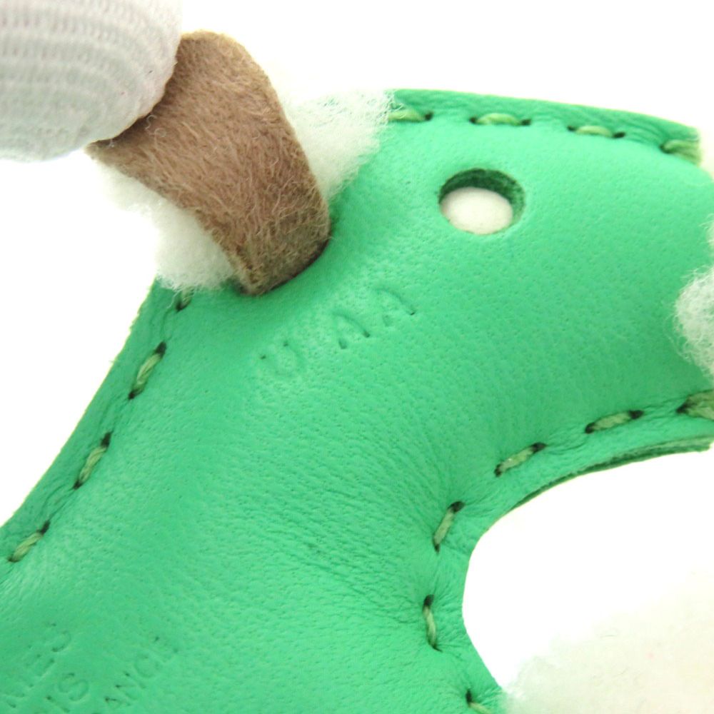 Hermes Buddy Agneau Milo Shearling Vert Comic Fizz Bag Charm — view 4