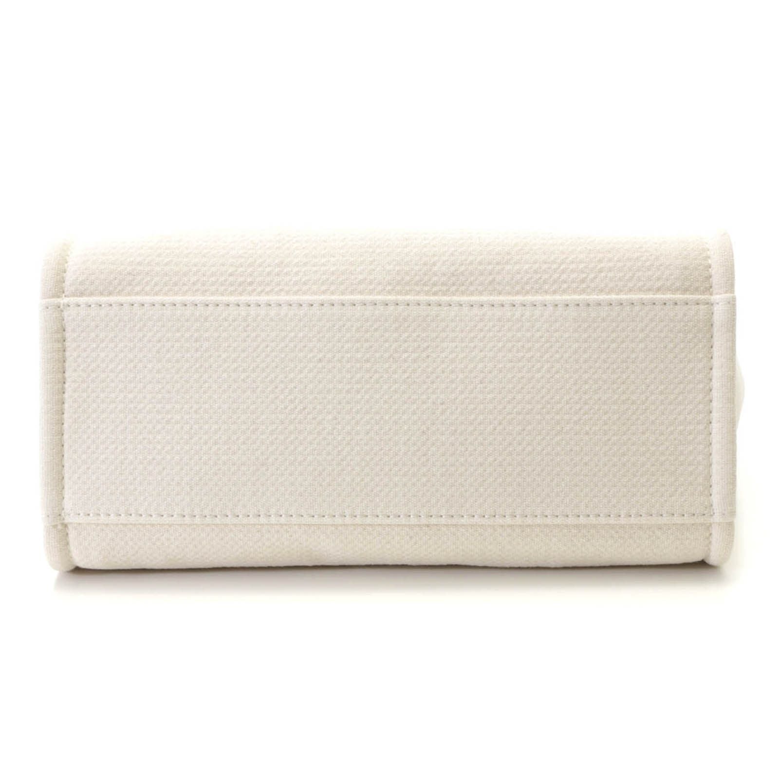 Chanel Deauville Small Shopping Bag White Handbag Canvas — view 3