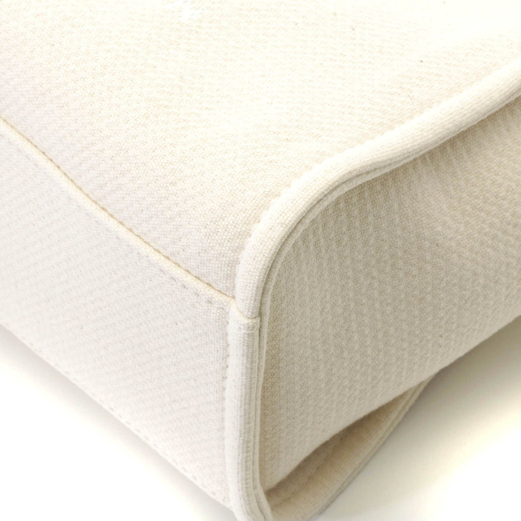 Chanel Deauville Small Shopping Bag White Handbag Canvas — view 6
