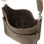 Hermes Evelyne Etoupe Silver Shoulder Bag Taurillon Clemence — view 5