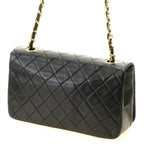 Chanel Quilted 23 Turnlock Full Flap Chain Shoulder Bag Black Lambskin — view 2
