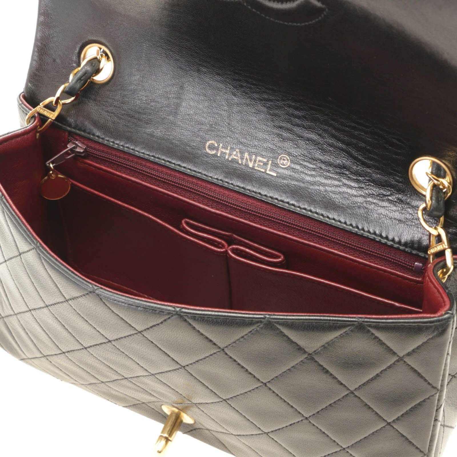 Chanel Quilted 23 Turnlock Full Flap Chain Shoulder Bag Black Lambskin — view 7