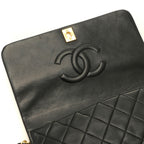 Chanel Quilted 23 Turnlock Full Flap Chain Shoulder Bag Black Lambskin — view 6