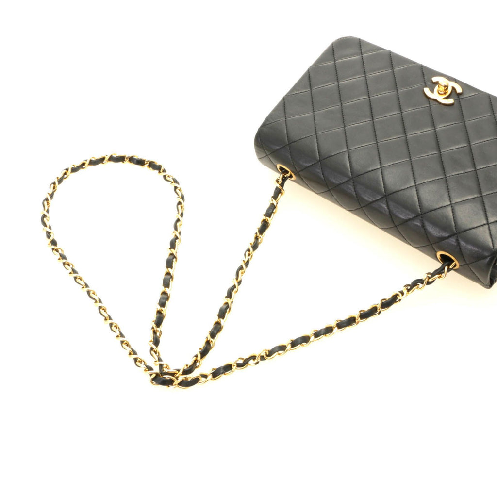 Chanel Quilted 23 Turnlock Full Flap Chain Shoulder Bag Black Lambskin — view 4