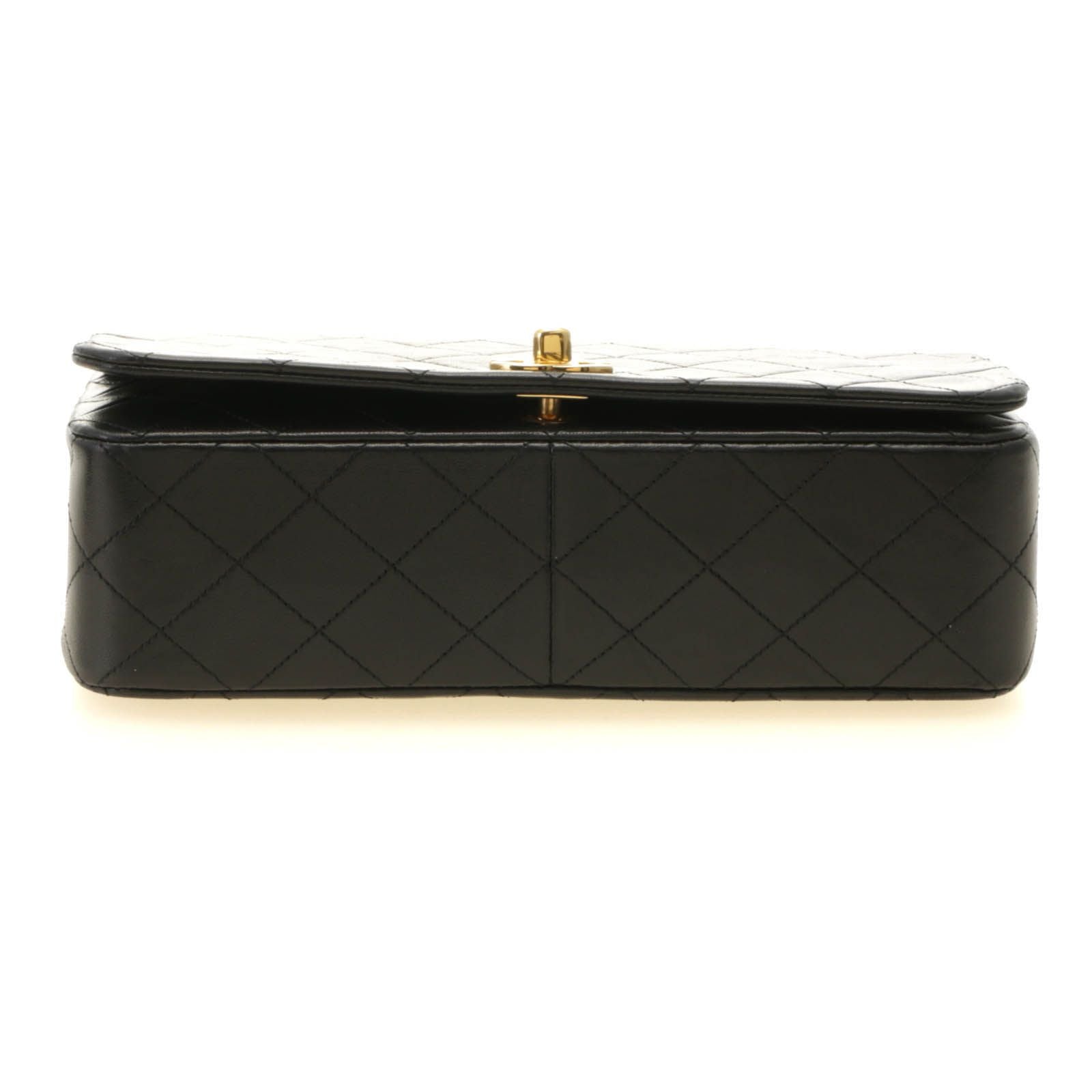 Chanel Quilted 23 Turnlock Full Flap Chain Shoulder Bag Black Lambskin — view 3