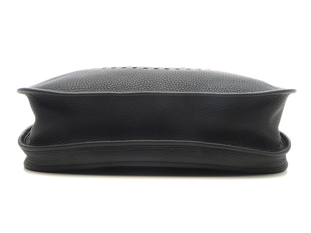Hermes Evelyne III GM Black Shoulder Bag Taurillon Clemence Silver — view 3