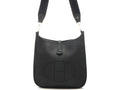 Hermes Evelyne III GM Black Shoulder Bag Taurillon Clemence Silver