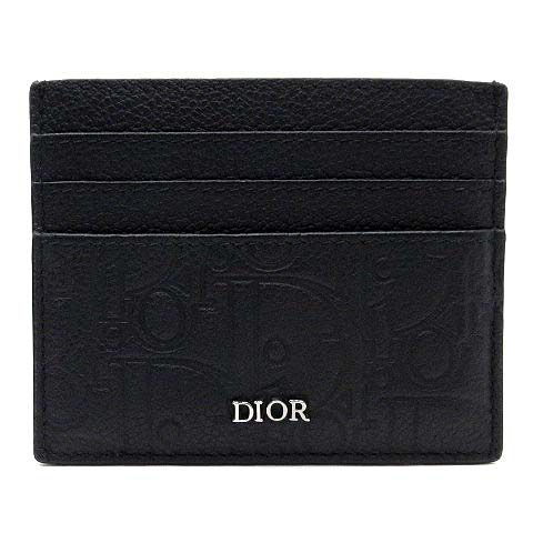 Dior Gravity Leather Card Case Oblique Black