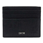 Dior Gravity Leather Card Case Oblique Black