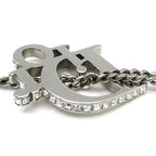 Dior Oblique Pendant Logo Brass & Crystal Silver — view 4