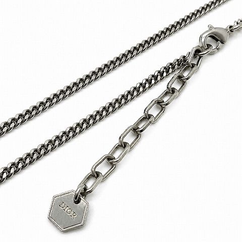 Dior Oblique Pendant Logo Brass & Crystal Silver — view 3
