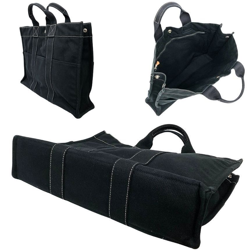 Hermes Sac Deauville MM Tote Bag Canvas Black — view 2