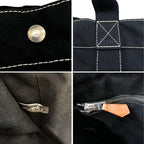 Hermes Sac Deauville MM Tote Bag Canvas Black — view 3