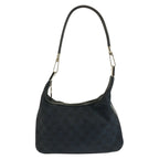Gucci Black Silver GG Canvas Leather Shoulder Bag