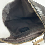 Gucci Black Silver GG Canvas Leather Shoulder Bag — view 8