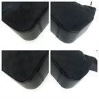 Gucci Black Silver GG Canvas Leather Shoulder Bag — view 4