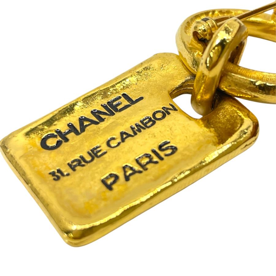 Chanel Brooch Cambon Plate Swing 31 Rue Metal Gold — view 5