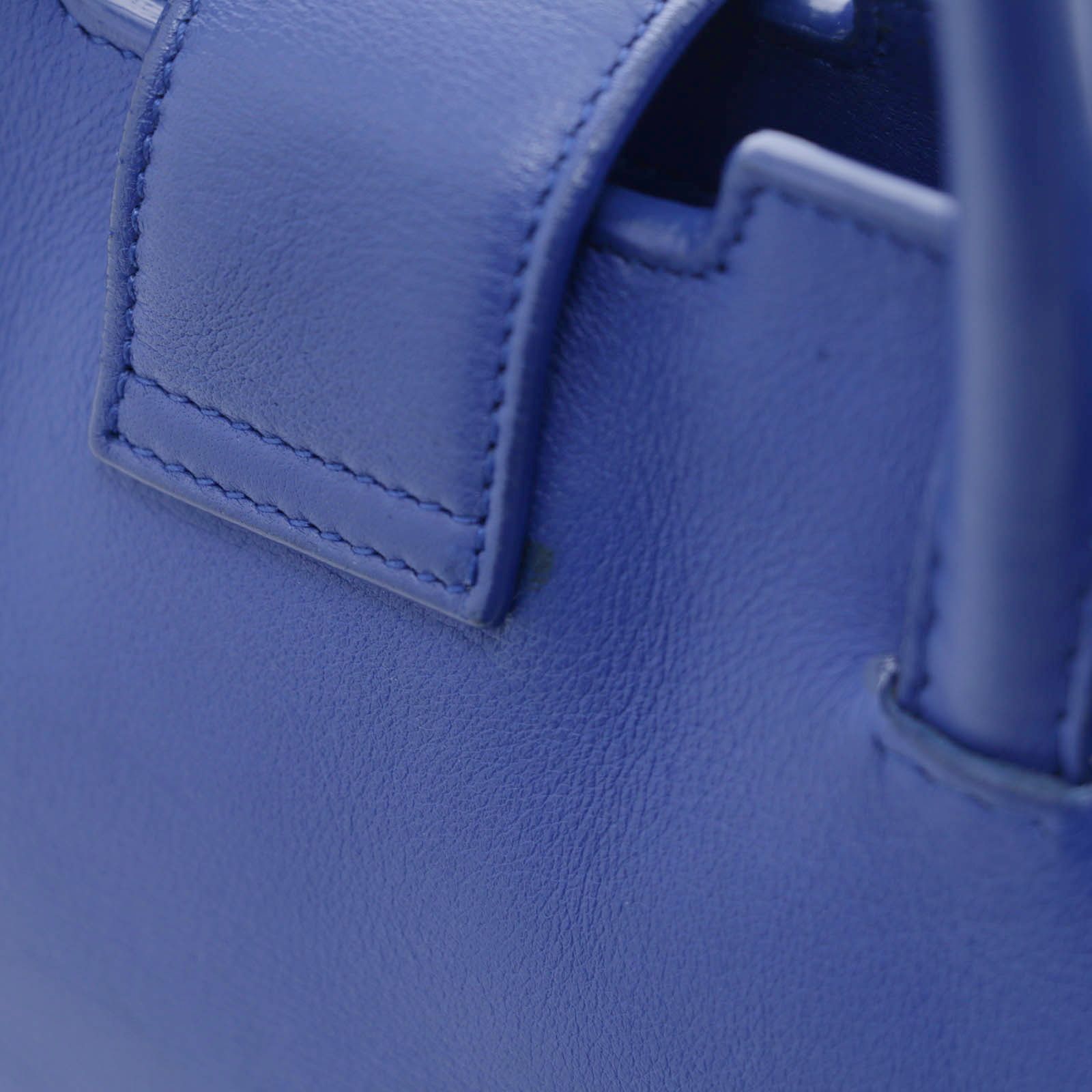 Saint Laurent Baby Downtown Cabas Blue Leather Suede Handbag — view 6
