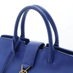 Saint Laurent Baby Downtown Cabas Blue Leather Suede Handbag — view 4