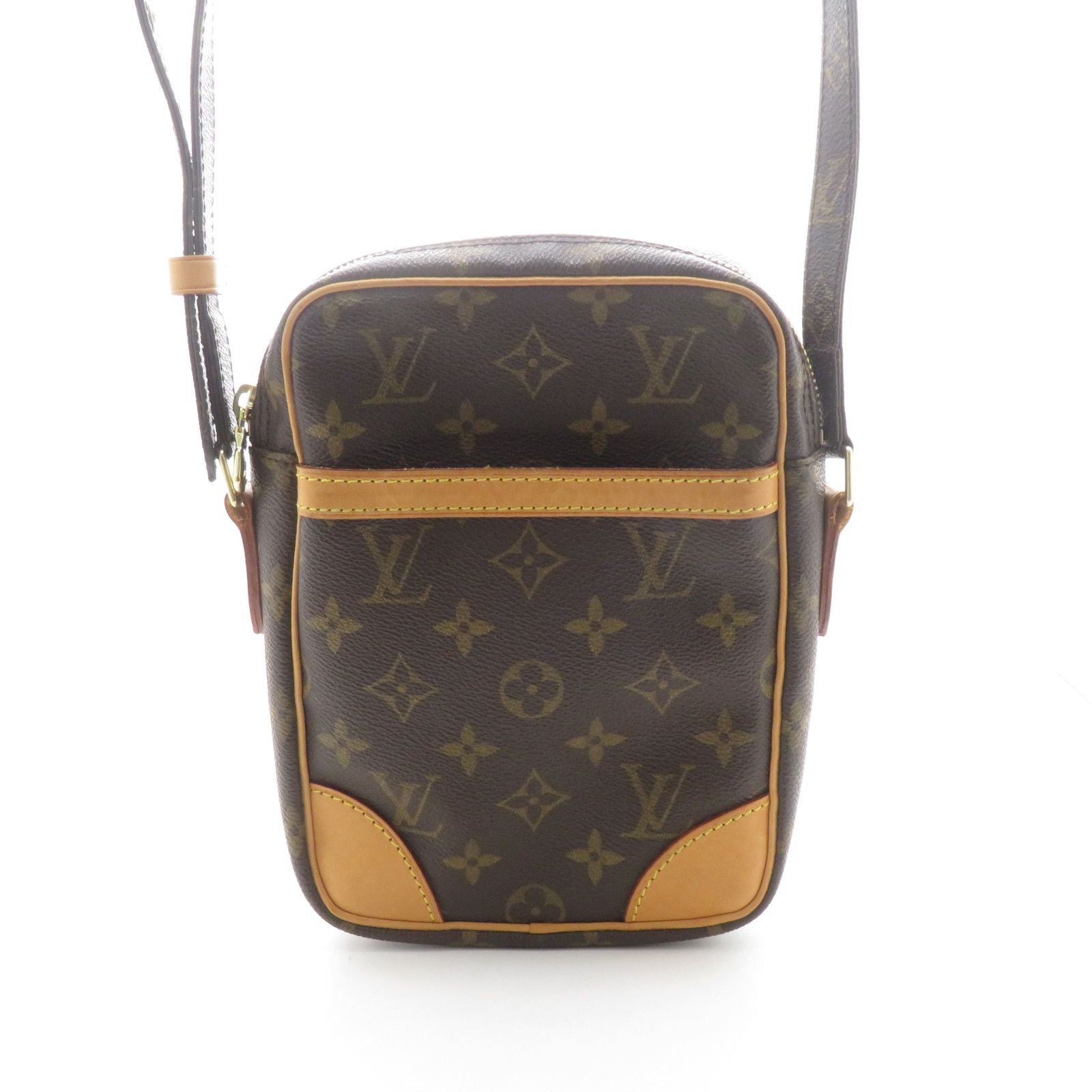 Louis Vuitton Danube Monogram Shoulder Bag Canvas Brown