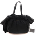 Prada Side Ribbon 2-Way Bag Black Nylon Leather