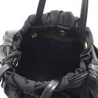 Prada Side Ribbon 2-Way Bag Black Nylon Leather — view 6