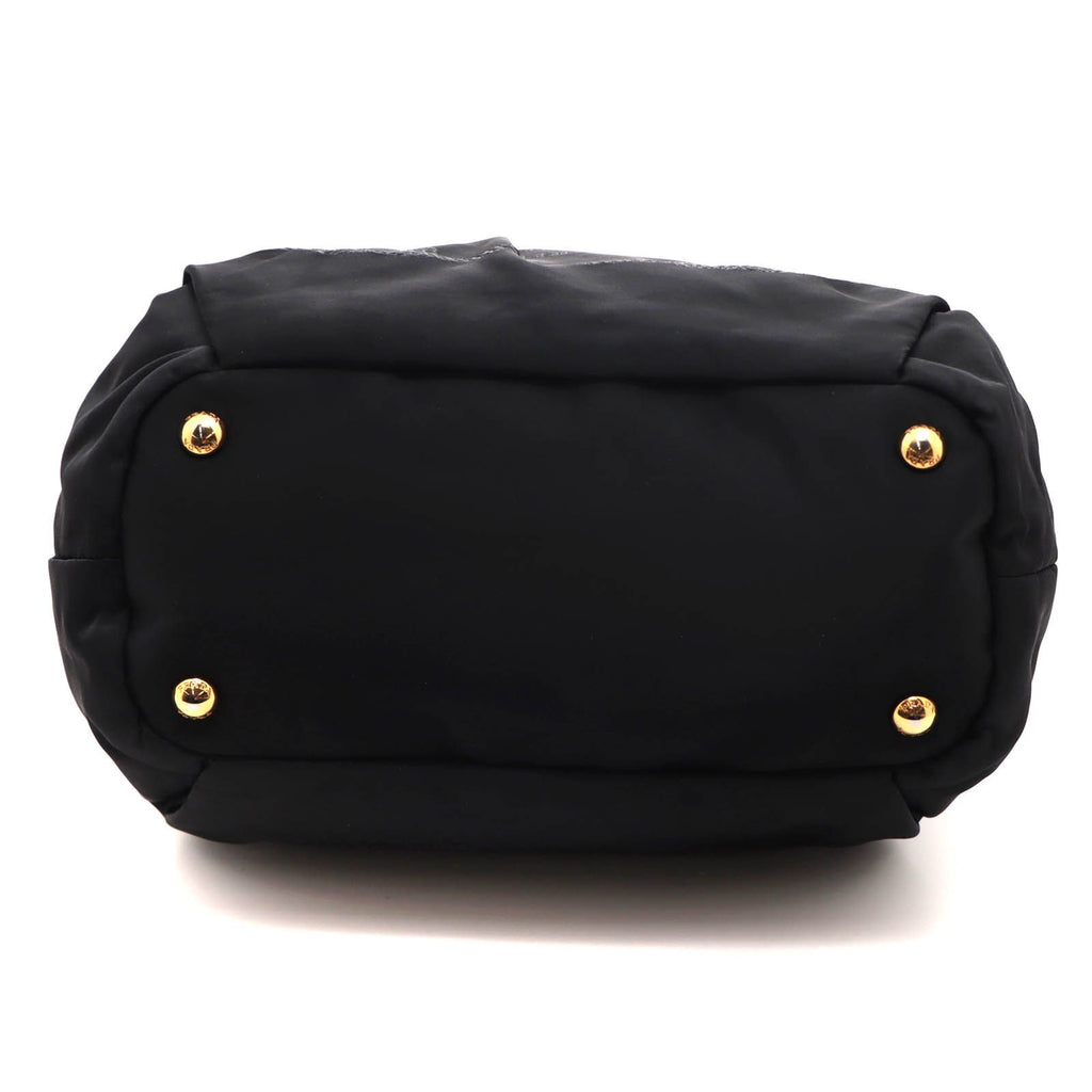 Prada Side Ribbon 2-Way Bag Black Nylon Leather — view 3