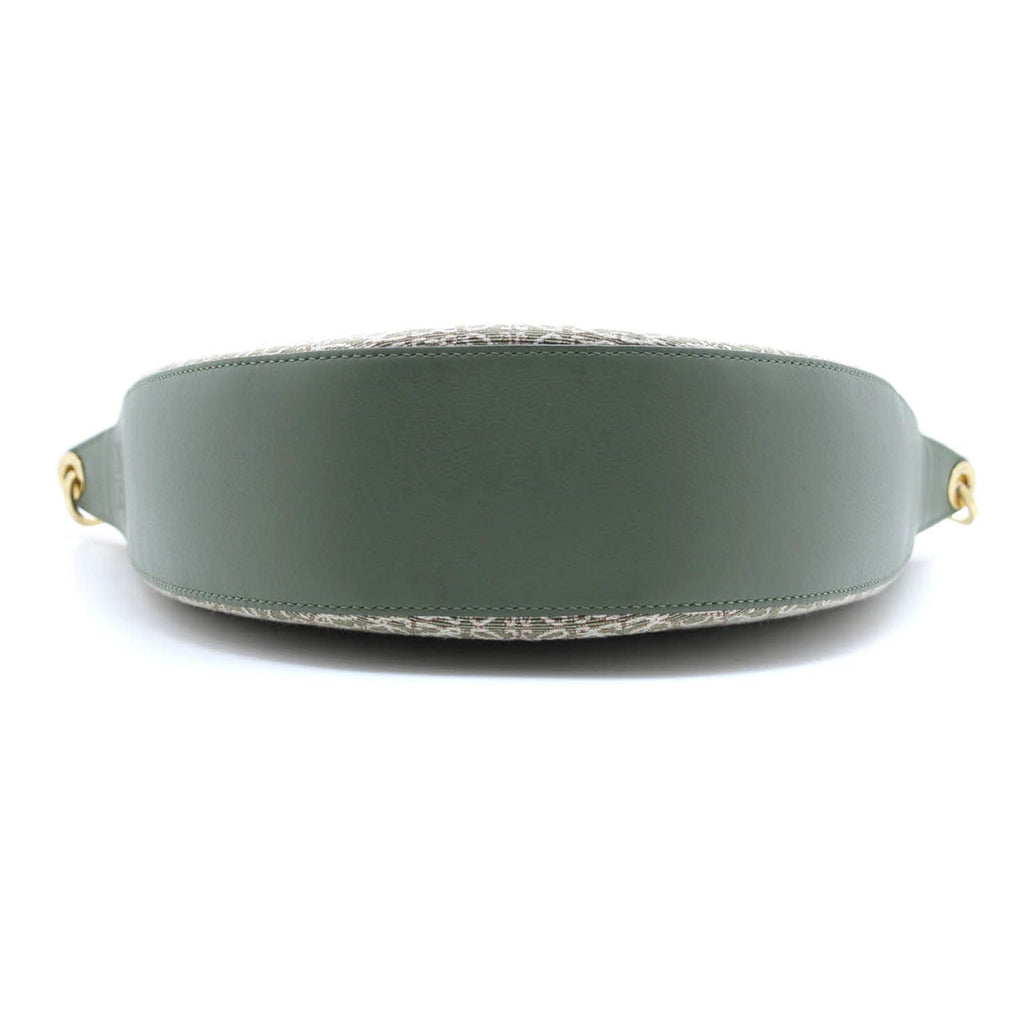 Loewe Anagram Luna Beige Khaki Canvas Leather Shoulder Bag — view 3