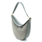 Loewe Anagram Luna Beige Khaki Canvas Leather Shoulder Bag — view 2
