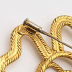 Chanel Brooch CC Logo Twisted Rope Sheer Clover Gold 28 Vintage — view 7