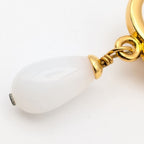 Chanel Earrings CC Logo Turnlock Gold Faux Pearl Drop Swing Vintage — view 5