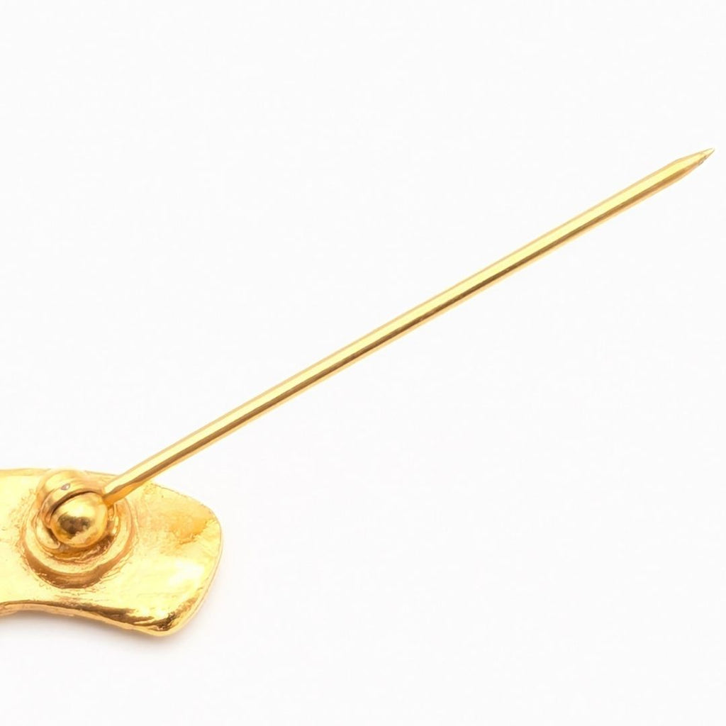 Chanel Brooch CC Logo Mesh Braided Pattern Gold 29 Vintage — view 7