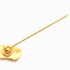 Chanel Brooch CC Logo Mesh Braided Pattern Gold 29 Vintage — view 7