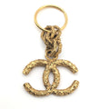 Chanel Charm Key Holder CC Logo Lava Gold Vintage