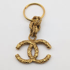 Chanel Charm Key Holder CC Logo Lava Gold Vintage — view 2