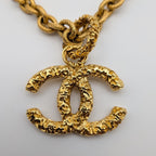 Chanel Pendant CC Logo Lava Gold Chain Vintage — view 2