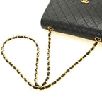 Chanel Quilted 23 Turnlock Full Flap Chain Shoulder Bag Black Gold Lambskin — view 4