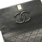 Chanel Quilted 23 Turnlock Full Flap Chain Shoulder Bag Black Gold Lambskin — view 6