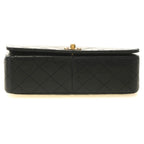 Chanel Quilted 23 Turnlock Full Flap Chain Shoulder Bag Black Gold Lambskin — view 3