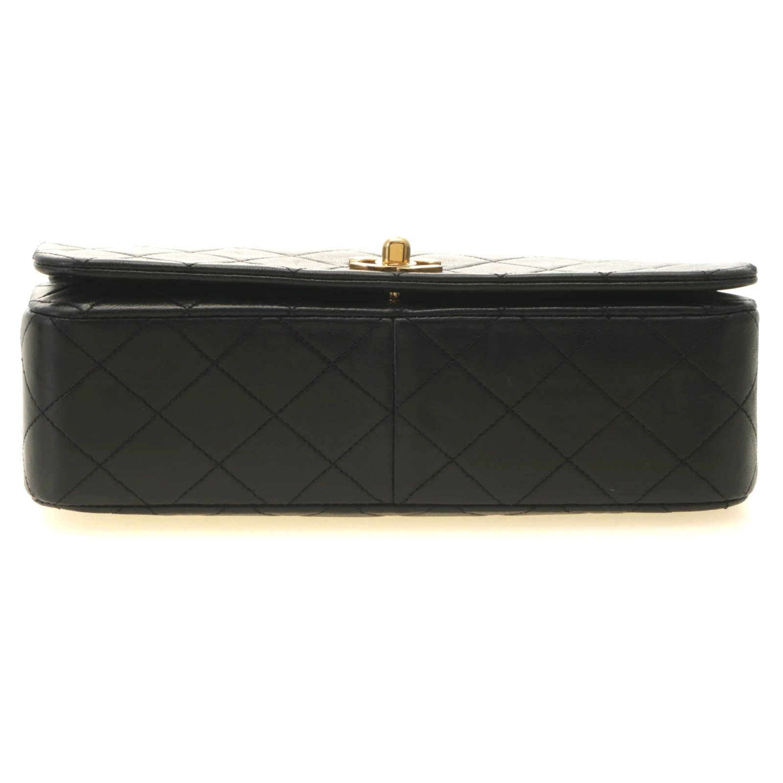Chanel Quilted 23 Turnlock Full Flap Chain Shoulder Bag Black Gold Lambskin — view 3