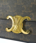Celine Triomphe Canvas Handbag Black — view 5