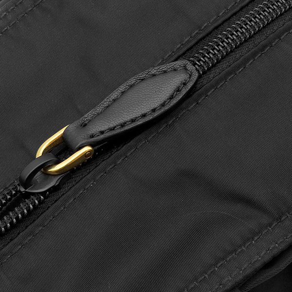 Prada Tote Bag Ribbon Nylon Nero Gold Black Logo Jacquard Fiocco — view 8