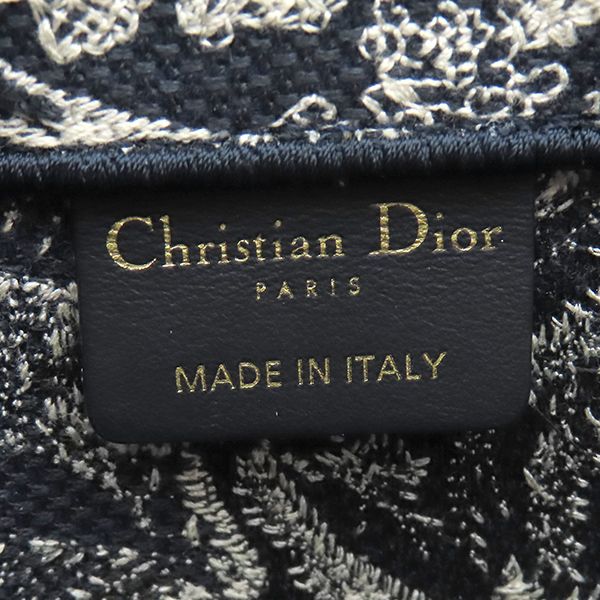 Dior Tote Bag Book Large Cotton Navy Toile de Jouy Reverse Embroidery — view 8