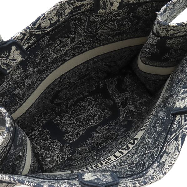 Dior Tote Bag Book Large Cotton Navy Toile de Jouy Reverse Embroidery — view 7