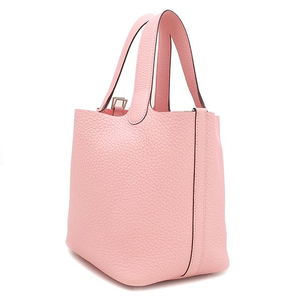 Hermes Handbag Picotin Lock 18 PM Taurillon Clemence Rose Sakura Silver Pink — view 3